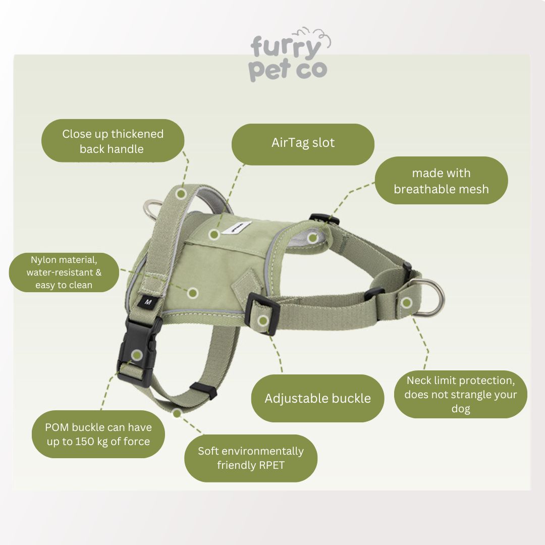 HiDREAM Quick Wear Water Resistant Harness with Air Tag Pocket (up to 30kg)
