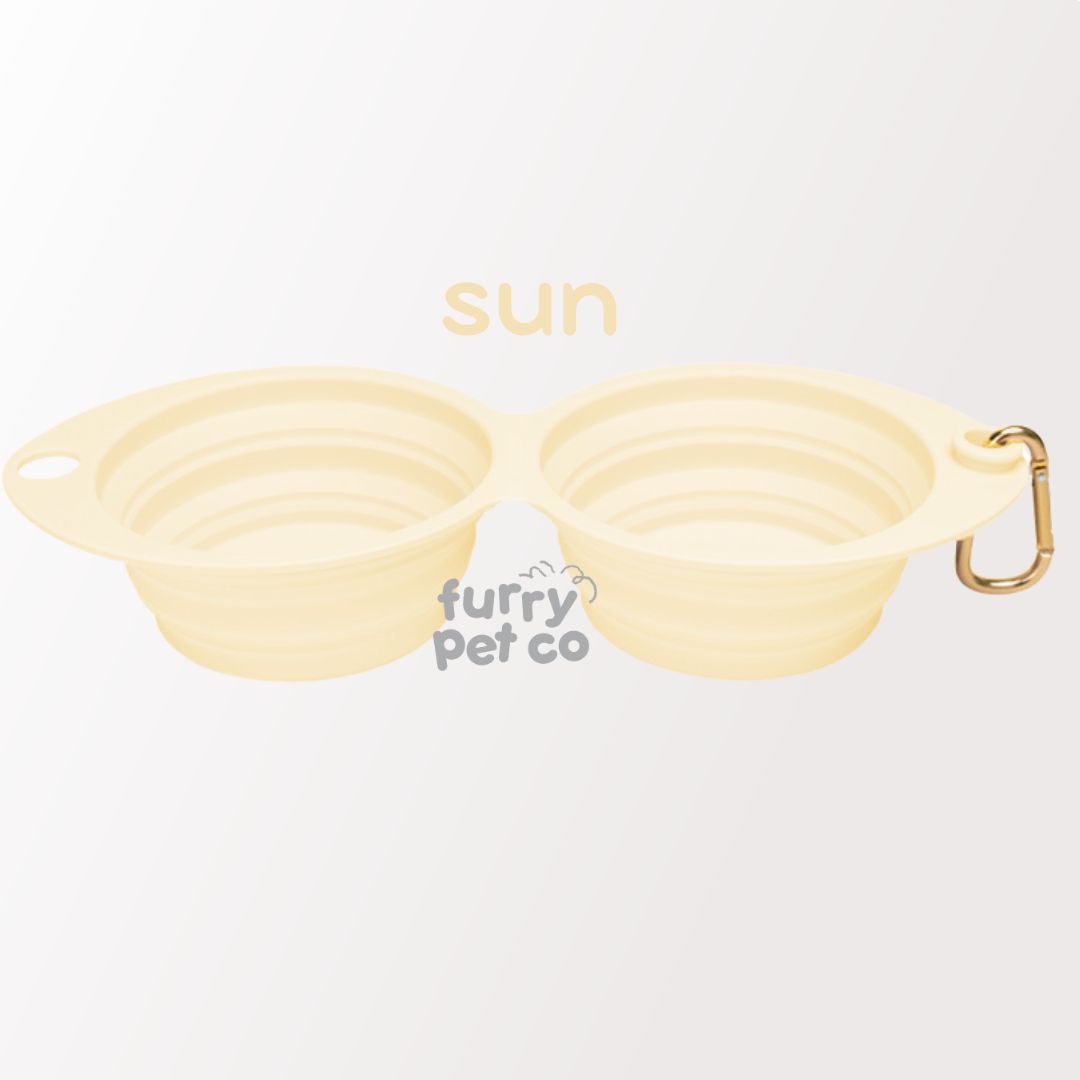 Furry Pet Co Double Collapsible Bowl