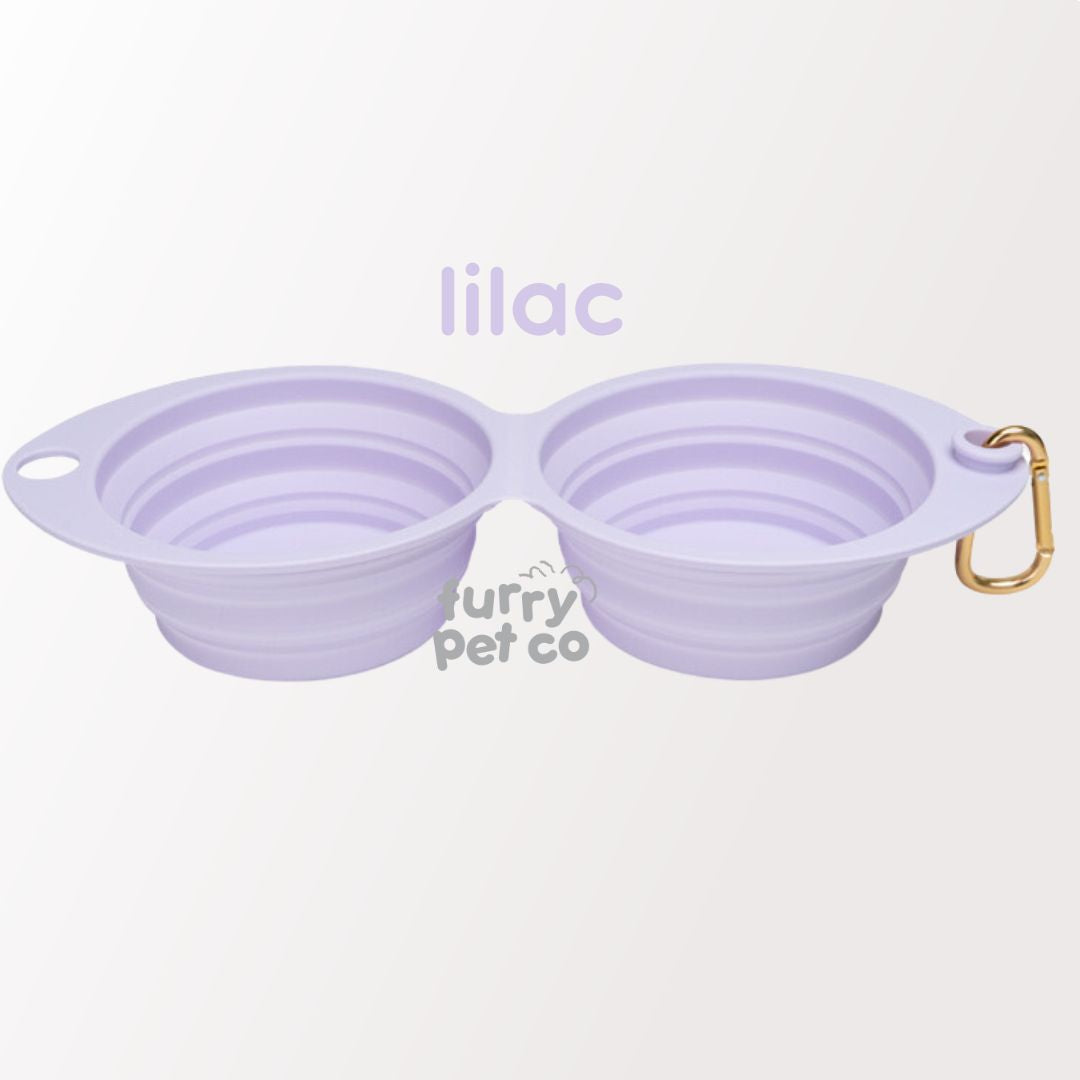 Furry Pet Co Double Collapsible Bowl