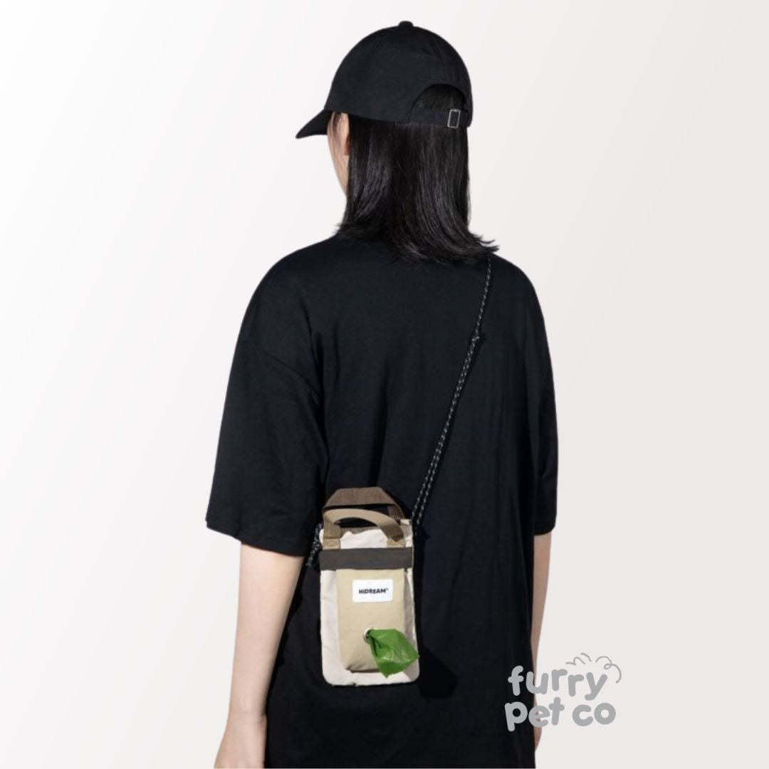 HiDREAM Lightweight Leakproof & Water Resistant Crossbody Walk Bag with Poop Bag Opening