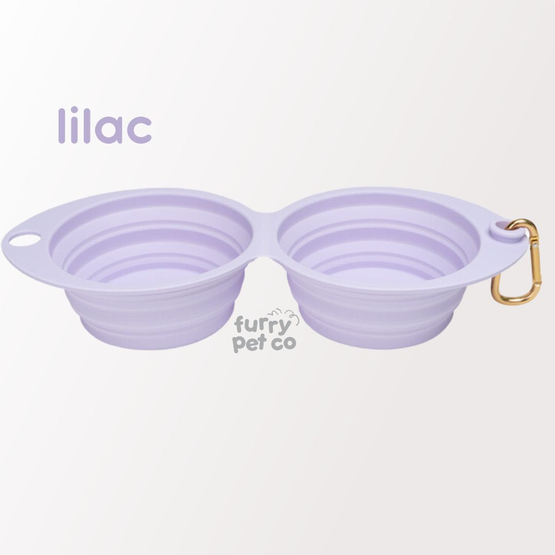 Furry Pet Co Double Collapsible Bowl
