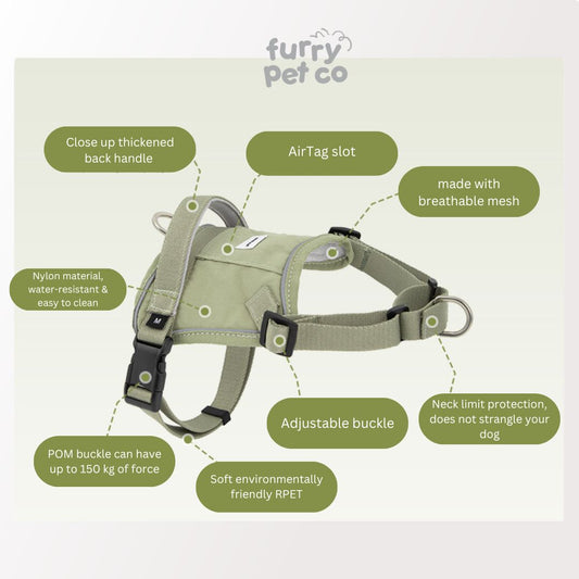 HiDREAM Quick Wear Water Resistant Harness with Air Tag Pocket (up to 30kg)