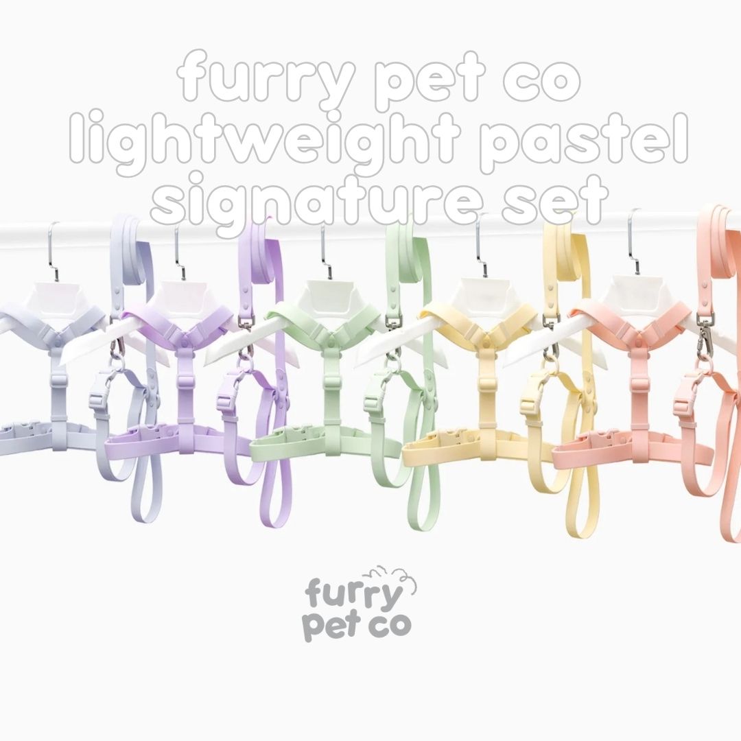 Furry Pet Co Lightweight Pastel Waterproof Signature Walking Set