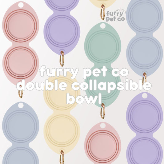 Furry Pet Co Double Collapsible Bowl